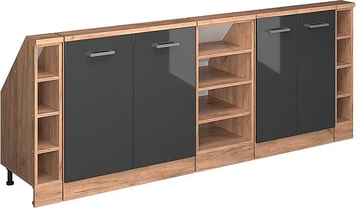 Szafka kuchenna na dach skośny antracyt wysoki połysk 210x46x81.6 r-line