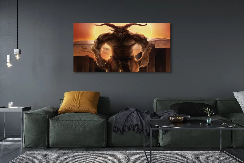 Zdjęcie na płótnie Postać o Zachodzie Słońca