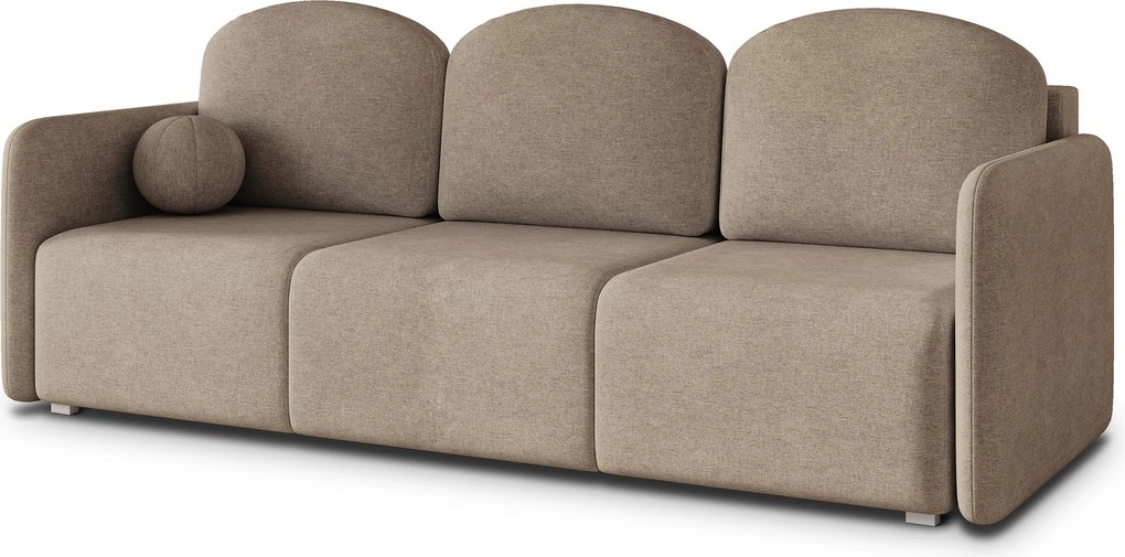 Masseno Sofa SUVI III z funkcją spania i pojemnikiem na pościel, Rozkładana sofa - Brązowy, NEVE 16