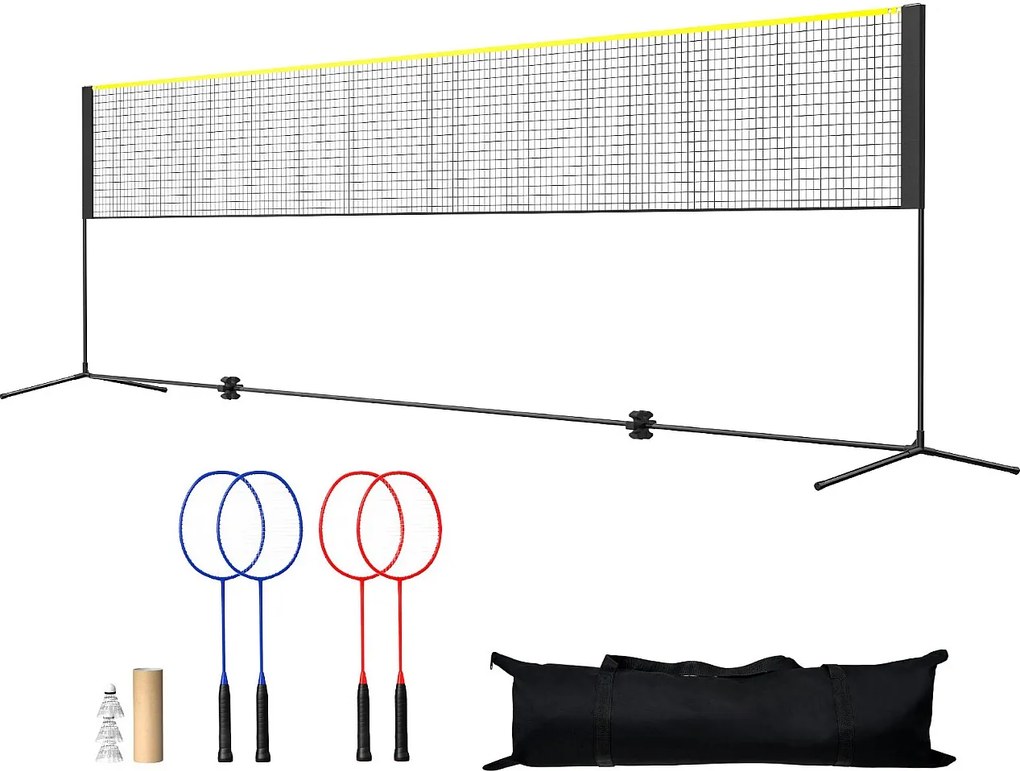 Siatka do Badmintona, SucceBuy 6,06 m Siatka do Badmintona, Przenośna Siatka do Tenisa na Zewnątrz do Siatkówki i Pickleballa