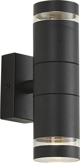 Nowoczesna lampa ścienna zewnętrzna czarna 2-punktowa IP44 - Dubbla