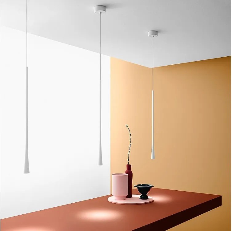 Dafne - lampa wisząca LED 7W 3000K IP20 biała - minimalistyczna lampa sufitowa LED z aluminium - zasilacz w zestawie - maks. długość 165 cm