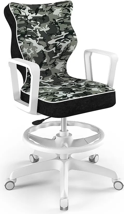 Krzesło do biurka Norm White rozmiar 6 (159-188 cm) z podnóżkiem i wzorami