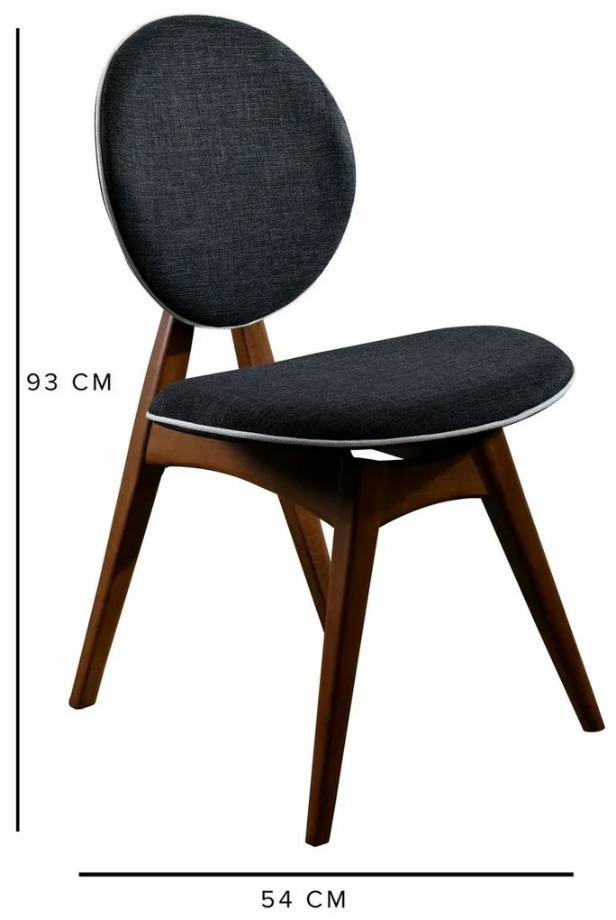 Zestaw krzeseł do jadalni Touch Anthracite andWalnut, 2 szt.