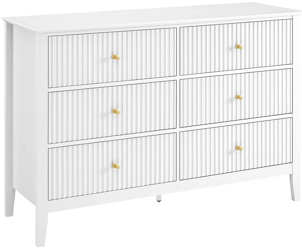 Komoda z 6 szufladami z MDF - Biały - NARIVA