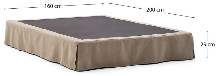 Szarobrązowe tapicerowane łóżko dwuosobowe 160x200 cm Jaira – Kave Home