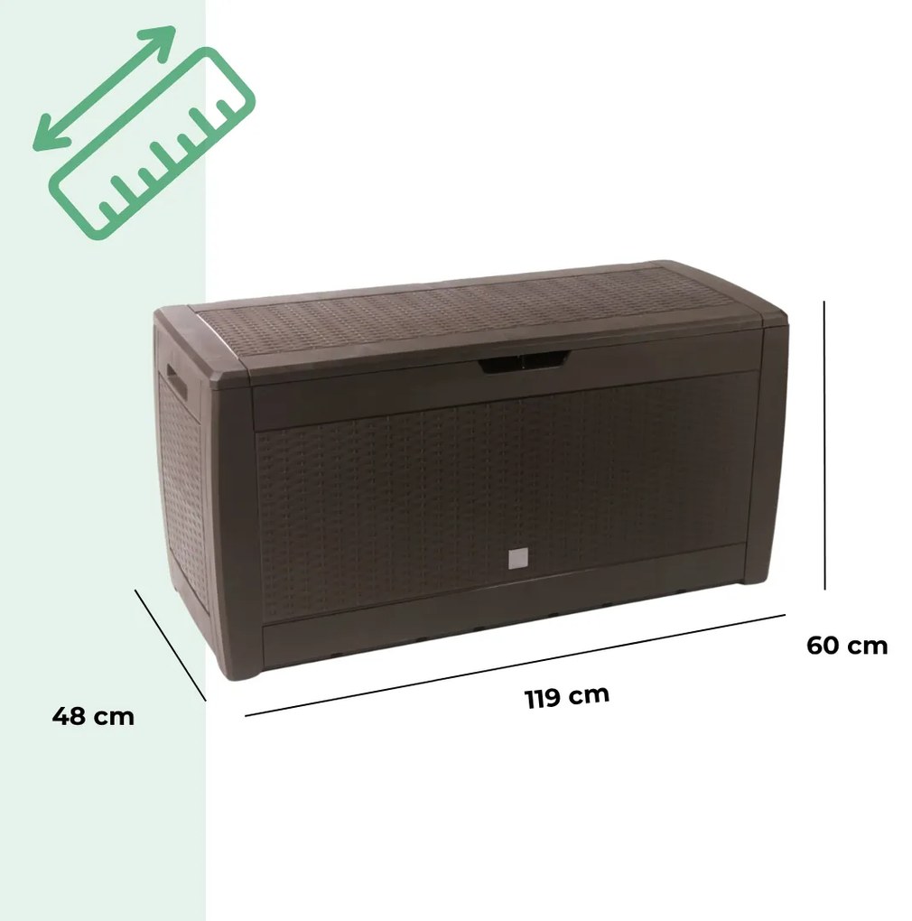 Skrzynia do przechowywania RATO, 310L, 119x48x60cm, brązowa Prosperplast