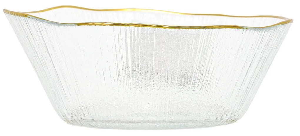 Szklana miska ze złotą obwódką DATURA, 15 cm