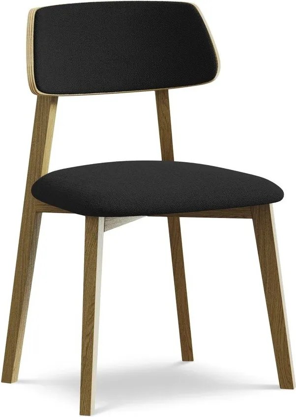 Czarne krzesło z litego drewna Niu – Makamii