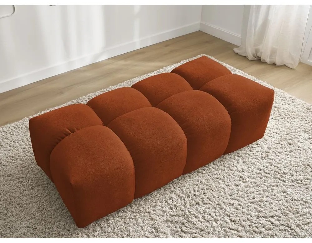 Ceglasty podnóżek z materiału bouclé Everest – Bobochic Paris