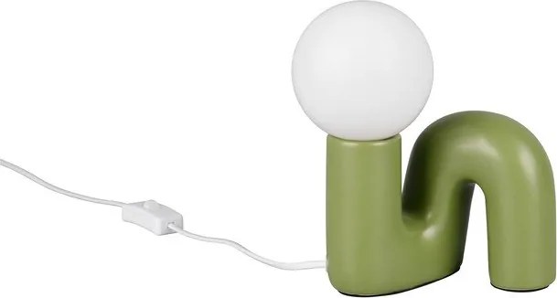 Zielona lampa stołowa ceramiczna (wysokość 21,5 cm) Quinn – Reality