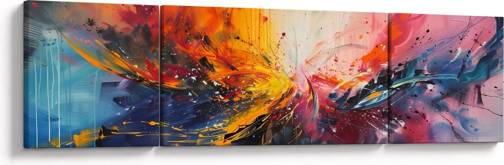 Obraz - Abstrakcja kolorów (170x50 cm)