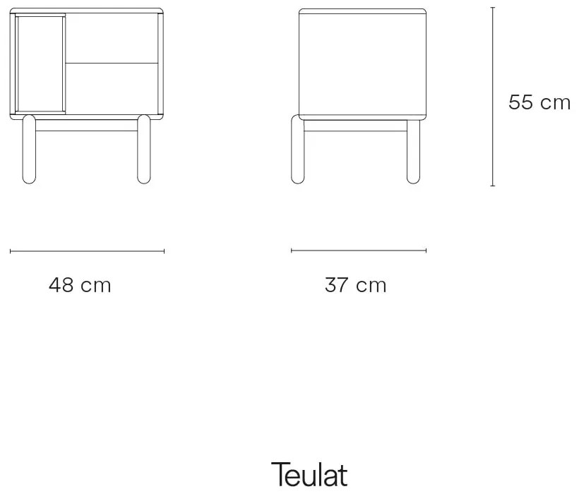 Ciemnoszara szafka nocna Corvo – Teulat