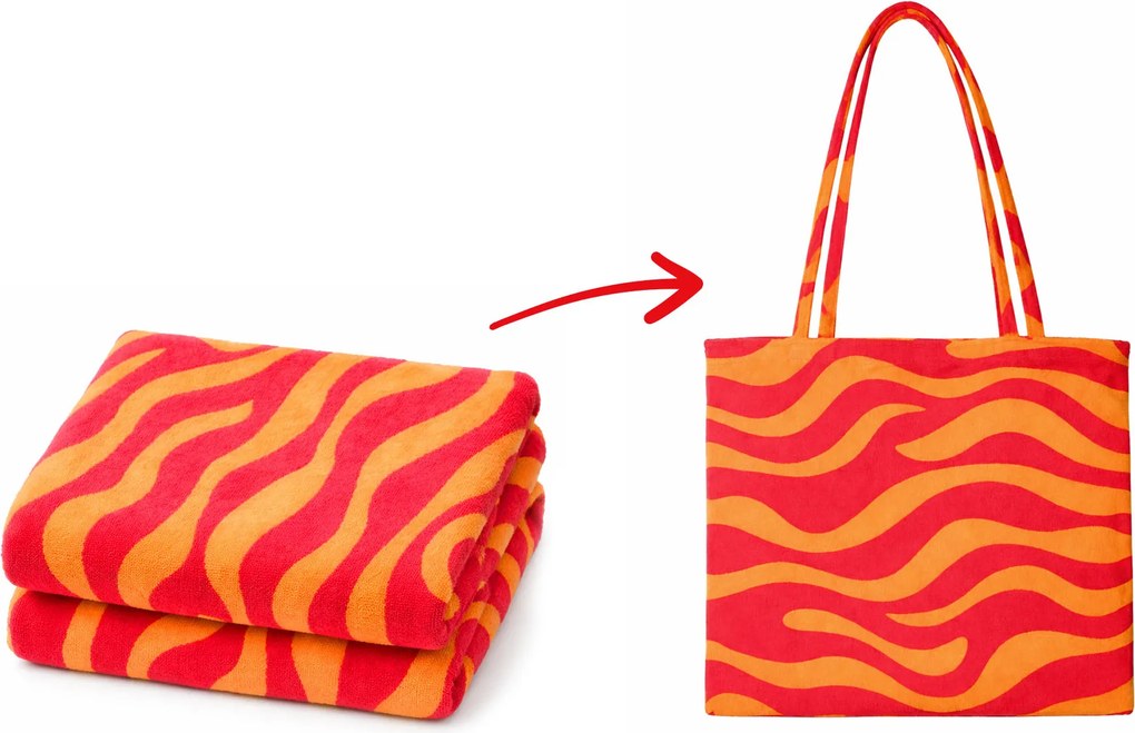 Ręcznik plażowy-torba 2w1 80x160 pomarańczowy 80x160 cm