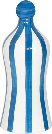 Lido - Ceramiczna butelka w paski w kolorze szafranowo-niebieskim