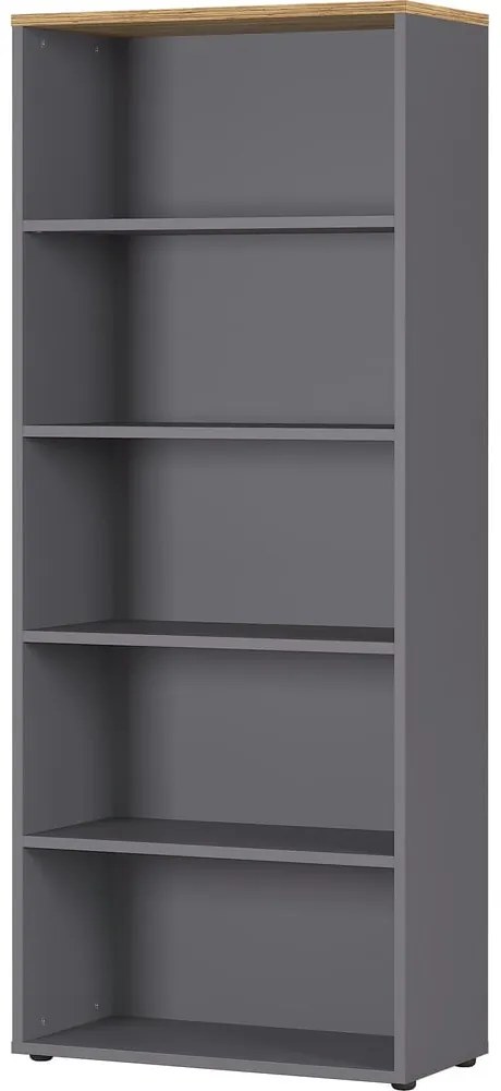 Antracytowy regał w dekorze dębu 80x197 cm Agenda – Germania