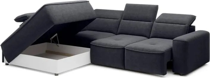 Narożnik COLOMBO L Lewostronny z elektryczną funkcją spania pojemnikiem ELEMENT 01 Grafitowy WERSAL