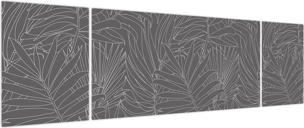 Obraz - Szare liście palmy (170x50 cm)