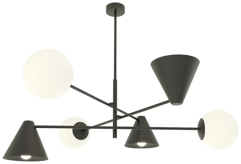Czarna metalowa lampa sufitowa - D141-Upin