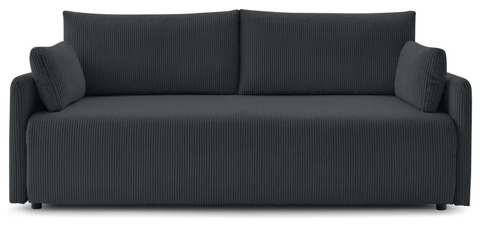 Ciemnoszara sztruksowa rozkładana sofa 211 cm Marcel – Bobochic Paris