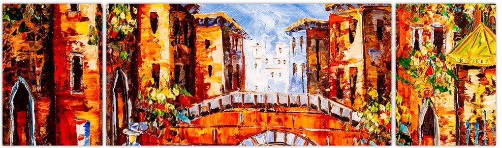 Obraz - Obraz olejny przedstawiający miasto III. (170x50 cm)