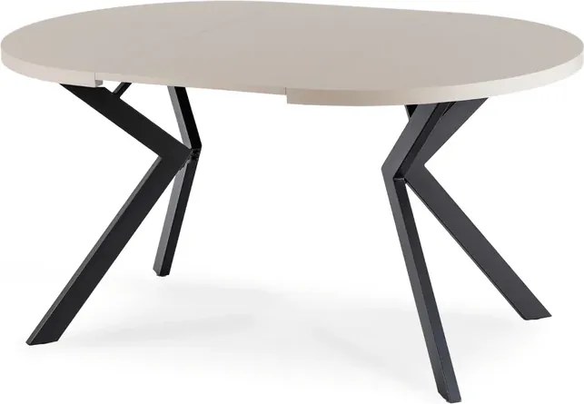 Stół Okrągły Rozkładany LUKAS 100-250 cm Kaszmir/Czarny Nowoczesny