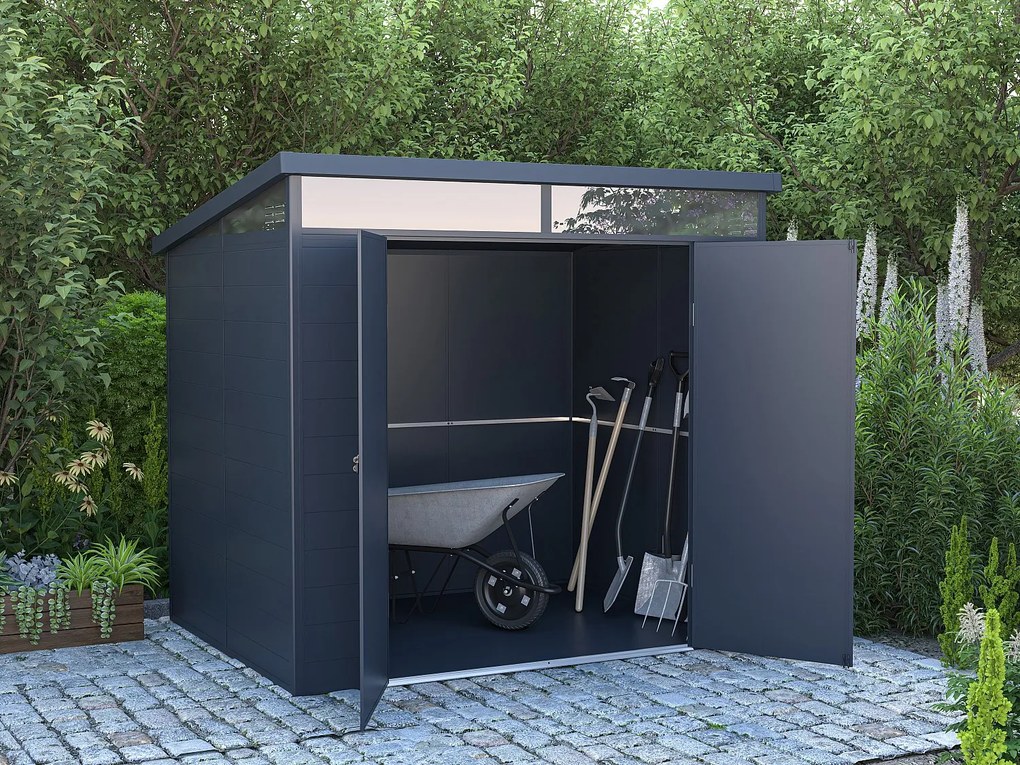 Schowek ogrodowy z antracytowej żywicy 4,57 m² z podłogą - MINARO