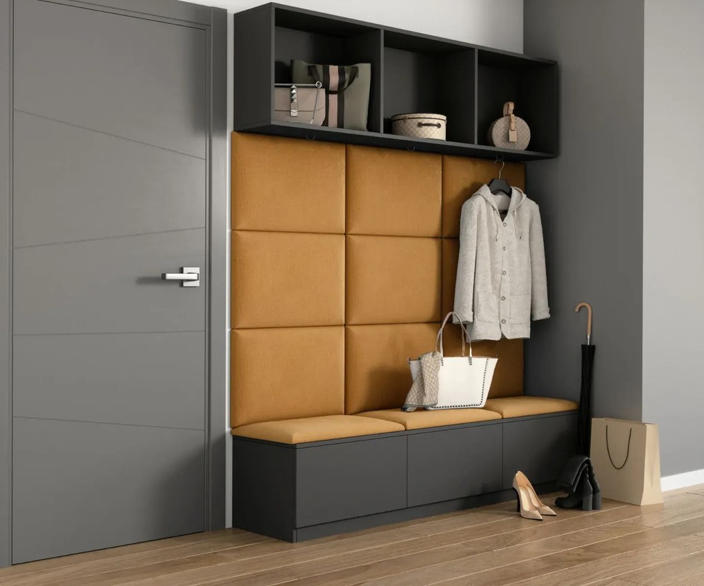 Zestaw 12 paneli tapicerowanych QUADRATTA 180x120 żółty ELTAP