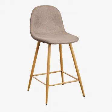 Zestaw 4 Wysokich Stołków Glamm Drewno Naturalne & Gris Topo & ↑65 Cm - Sklum