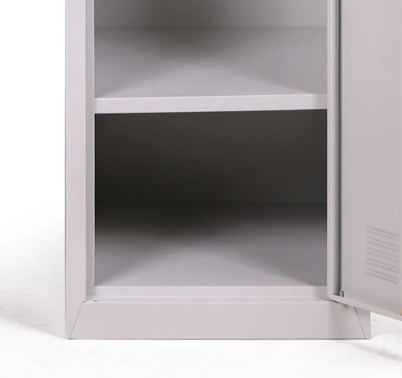 Szafka skrytkowa, 2 schowki, 1800 x 380 x 450 mm, zamek cylindryczny, drzwi ciemnoszare
