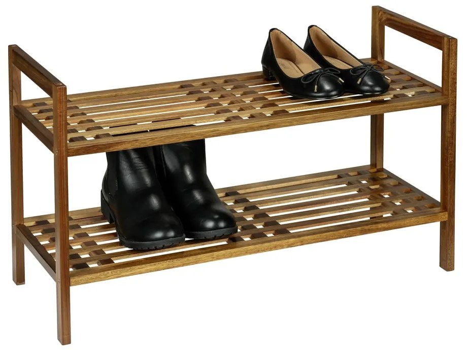 Regał na buty z litego drewna akacjowego w naturalnym kolorze 69x40,5x27 cm Fondi – Wenko