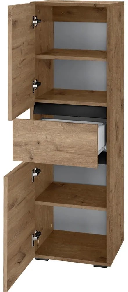 Wysoka wąska szafka łazienkowa w dekorze dębu 38x130 cm Wisla – Støraa