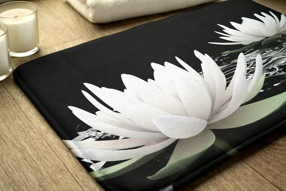 Antypoślizgowy dywanik łazienkowy Antypoślizgowy dywanik łazienkowy Kwiaty Lilie wodne