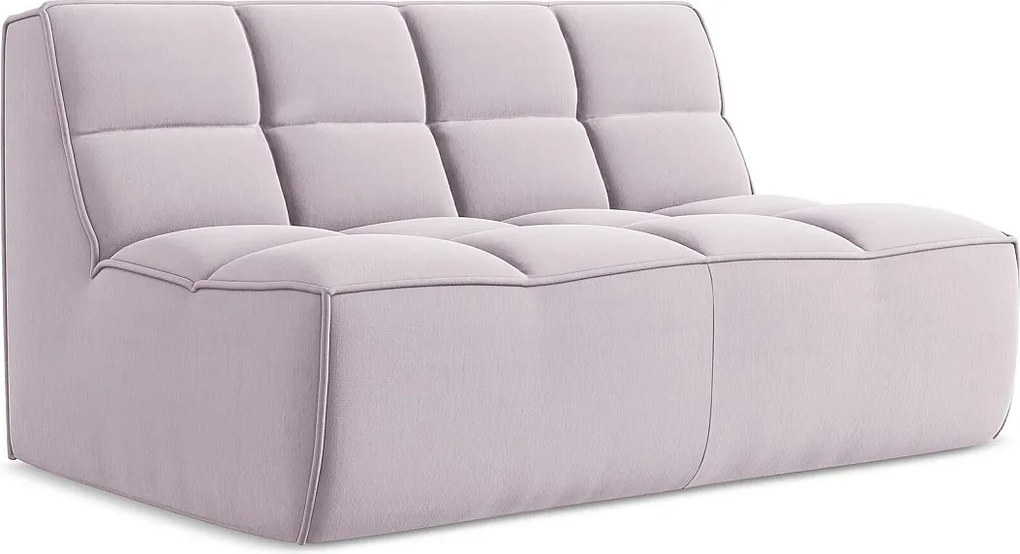 Modułowa sofa 2-osobowa - z tkaniny welwetowej - lawendowy - KALAI
