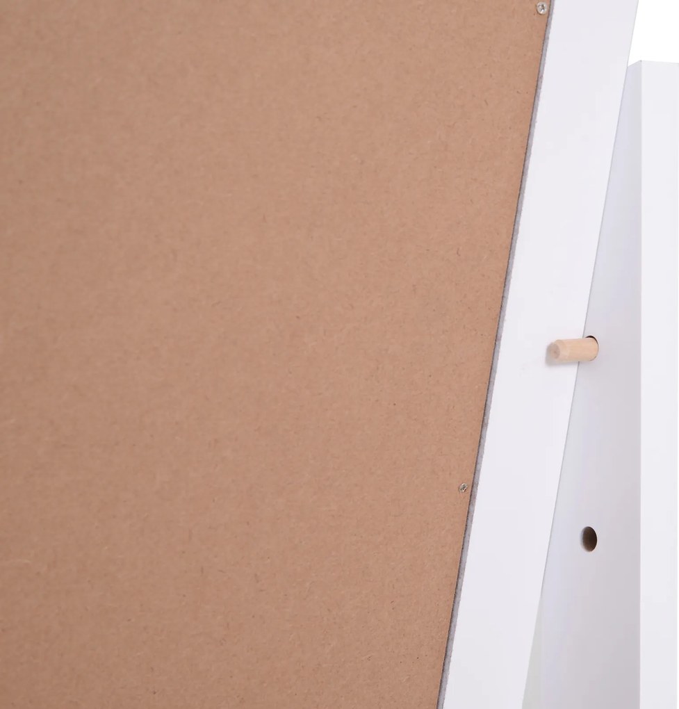 Lustro Stojące HOMCOM Duże do Makijażu Podwyższone Nóżki Łatwa Pielęgnacja MDF Biały 47x46x148cm | Aosom PL
