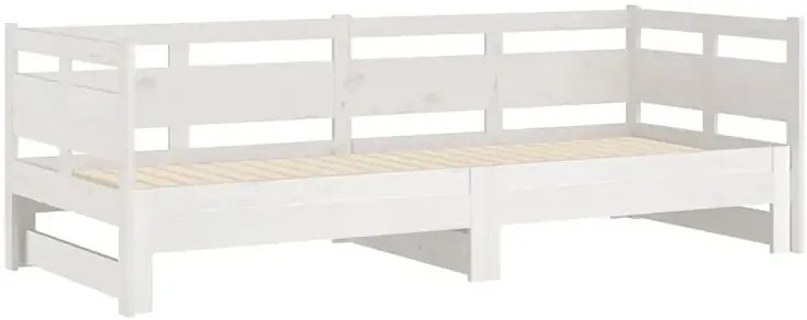 Białe drewniane łóżko rozsuwane 2x(80x200) cm - Givefi 3X