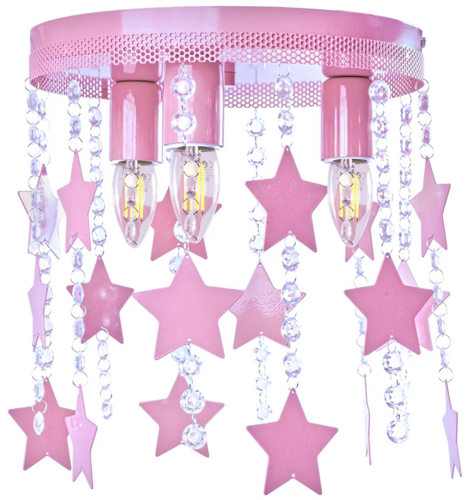 Lampa Sufitowa STAR 3xE27 róż
