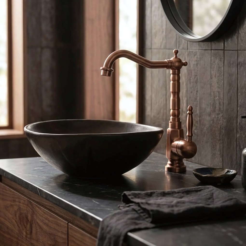 Bateria Umywalkowa REA Bona Miedź Szczotkowana Wysoka