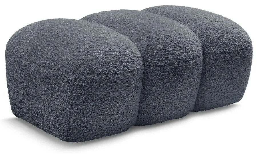 Ciemnoszary podnóżek z materiału bouclé Hippolyte – Bobochic Paris
