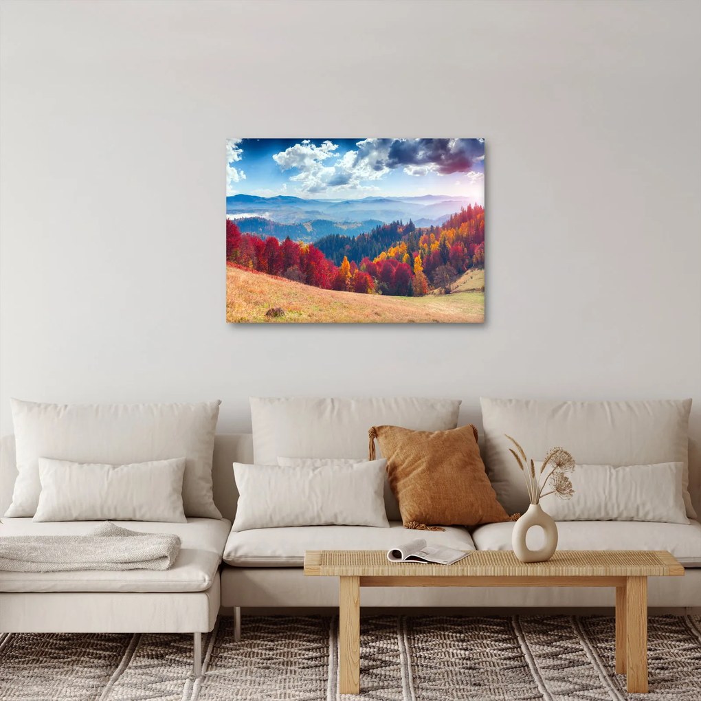 Obraz kolorowego jesiennego krajobrazu (70x50 cm)