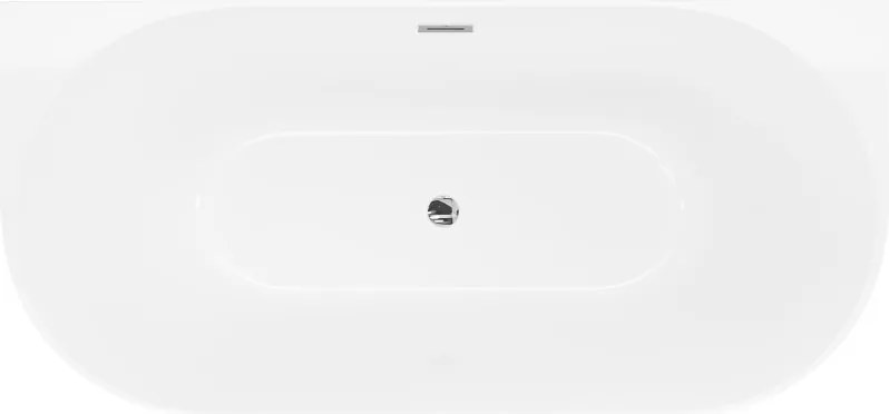 Mexen Oval Slim wanna wolnostojąca przyścienna 170 x 80 cm, biała, przelew chrom - 52661708000-01