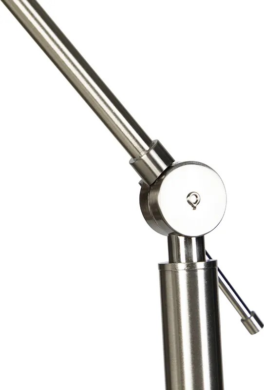 Nowoczesna lampa podłogowa stalowa z kloszem ciemnoszarym 45 cm - Editor