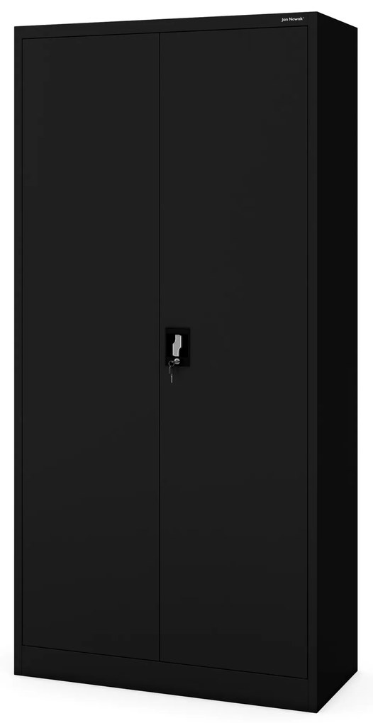 Szafa biurowa na dokumenty czarna: JAN, 900 x 1850 x 400 mm