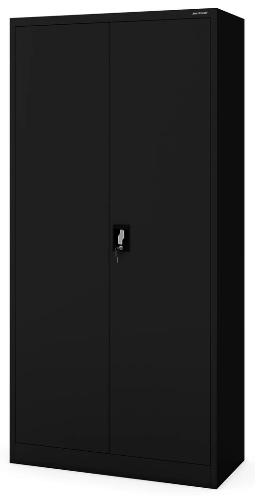 Szafa biurowa na dokumenty z 4 półkami czarna, 900x1850x400 mm: JAN