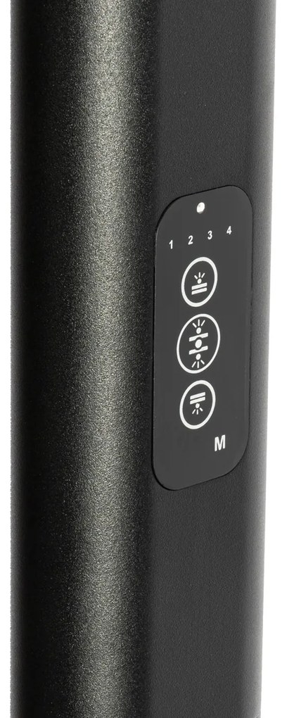 Lampa podłogowa światła dziennego czarna kwadratowa z LED i ściemniaczem - Guzo Nowoczesny Oswietlenie wewnetrzne