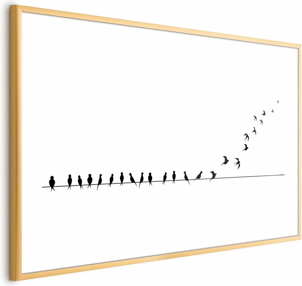 Plakat Lećmy 90x60 cm z ramą złotą z marginesem ARTGEIST B