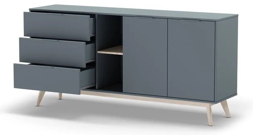 Szarozielona komoda 165x80x40 cm Pisco – Marckeric