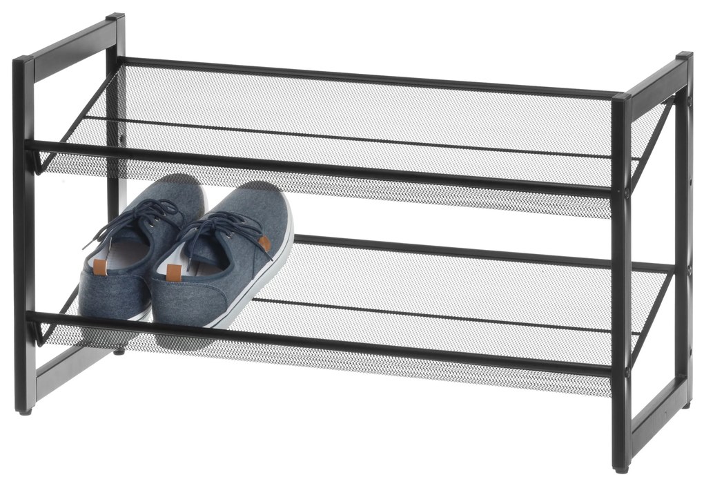 Metalowy stojak na buty MIMMI, 2 poziomy, 74 cm