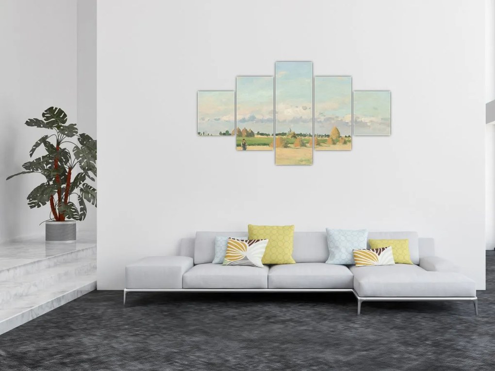Obraz - Camille Pissarro, Landscape, Ile de France, reprodukcje (125x70 cm)