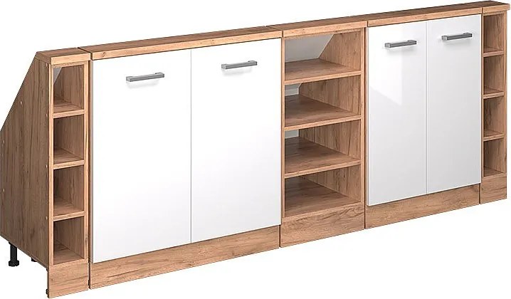 Szafka kuchenna na dach skośny biały wysoki połysk 210x46x81.6 r-line